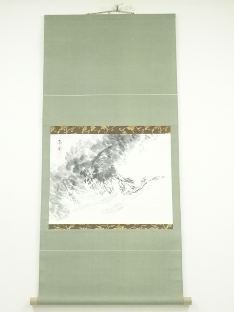 JAPANESE HANGING SCROLL / HAND PAINTED / SREAM 
